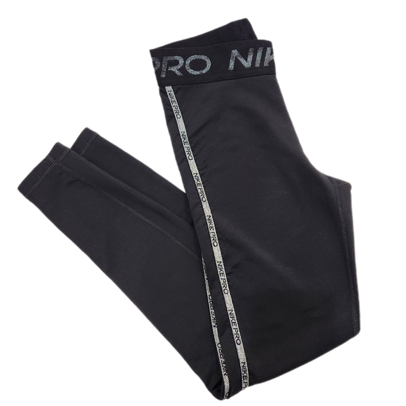 Nike Pro Therma-Fit Leggings, Black/ Silver, US Women's Small - Picture 4 of 8